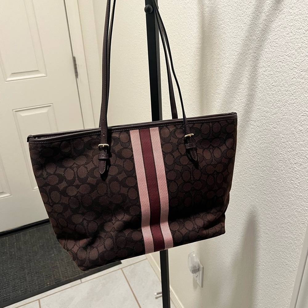 Coach Brown and Pink Tote Bag - Picture 2 of 6